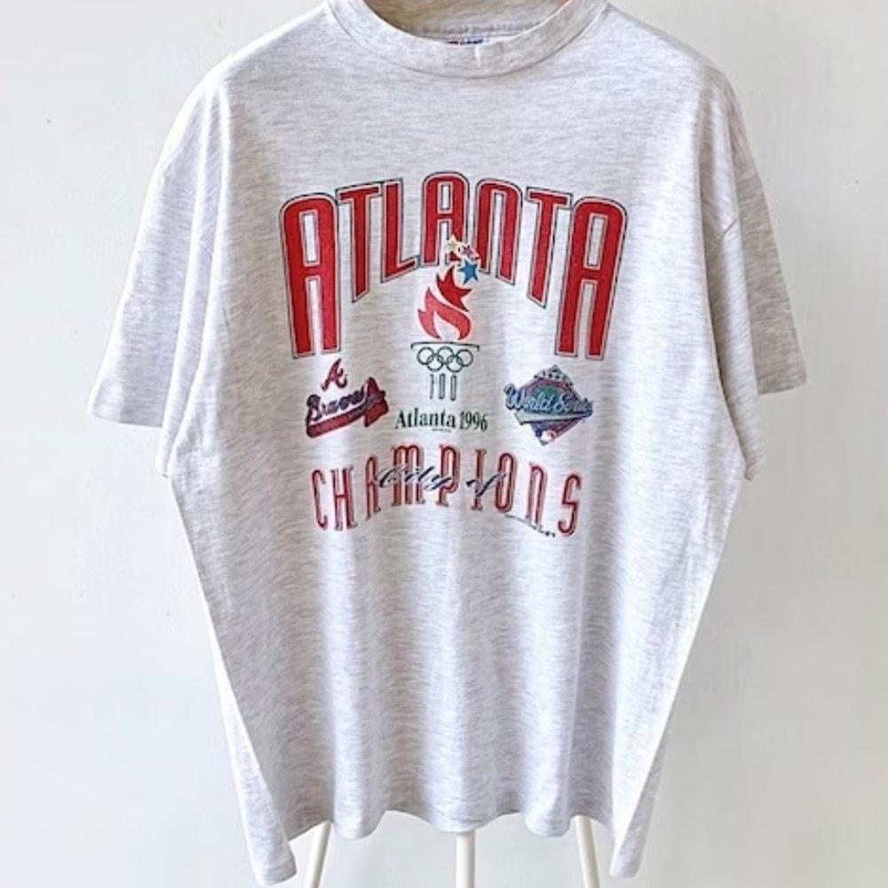 s Atlanta Braves 1996 MLB Retro Baseball Fan T-Shirt
